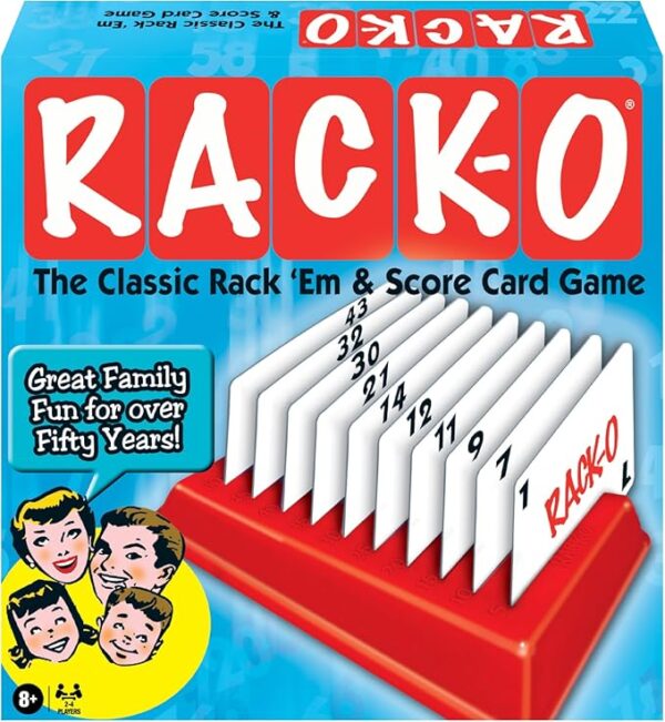 Rack-O Retro Game by Winning Moves Games USA, Classic Tabletop Game Enjoyed by Families Since the 1950's! Ages 8+, 2-4 Players (6122) - Image 3