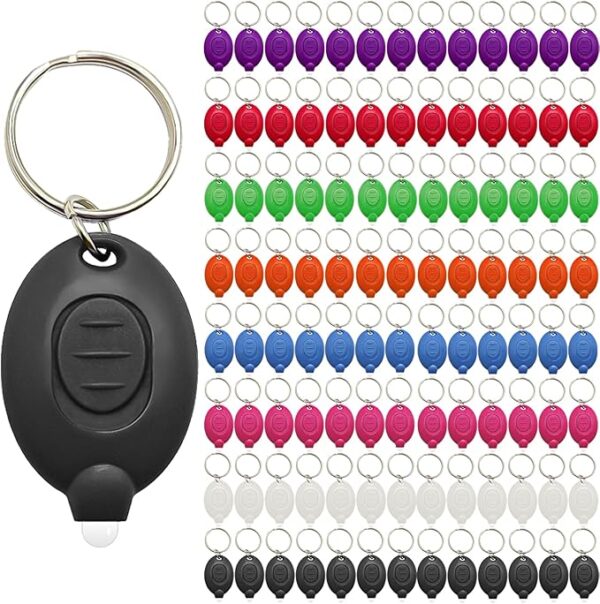 Mini LED Keychain Flashlights Ultra Bright Keychain Flashlight Bulk, Compact and Lightweight Micro Torch, Emergency and Outdoor Pocket Flashlight, Multicolor Shell (104PCS) - Image 2