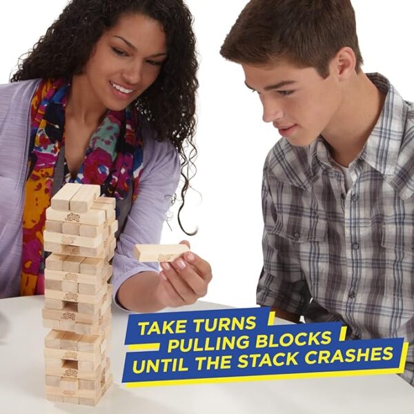 Jenga Game | The Original Wood Block Game with Genuine Hardwood Blocks | Stacking Tower Game | Ages 6+ | 1 or More Players | Party Games for Kids | Family Games - Image 6