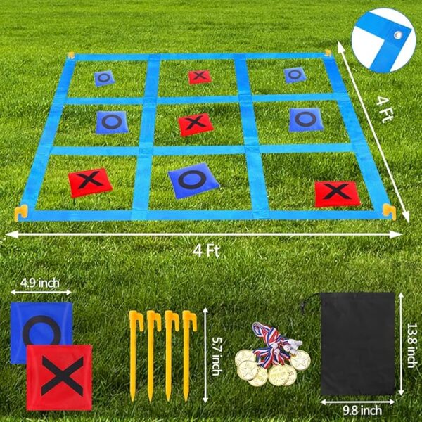 CWLAKON Outdoor Giant Tic Tac Toe Bean Bag Toss Games for Kids Adults Family, Large Outside Lawn Yard Backyard Carnival Field Day Game, Beach Picnic Camping Birthday Party Family Reunion Games - Image 6