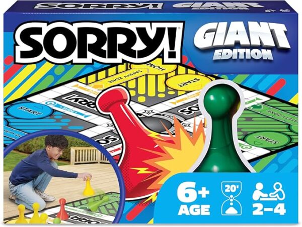 Giant SORRY! Classic Family Board Game Indoor Outdoor Retro Party Activity Summer Toy with Oversized Gameboard, for Adults and Kids Ages 6 and up - Image 2