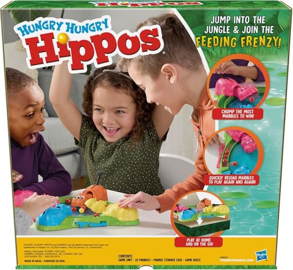 Hungry Hungry Hippos Game for Preschoolers | Instant Marble Relaunch, Easy Set-Up & Storage| Ages 4 and Up | 2 to 4 Players | Kids Games - Image 3