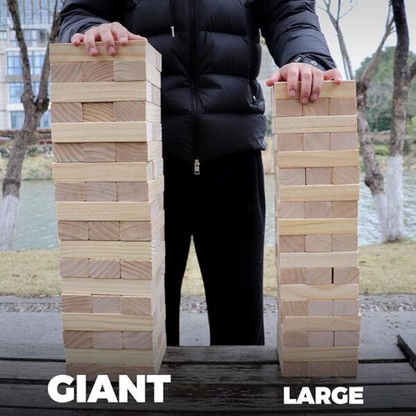 SPORT BEATS Outdoor Games Large Tower Game 54 Blocks Stacking Game Includes Carry Bag - Image 4