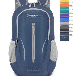 ZOMAKE Ultra Lightweight Packable Backpack 25L - Foldable Hiking Backpacks Water Resistant Small Folding Daypack for Travel(Navy Blue)