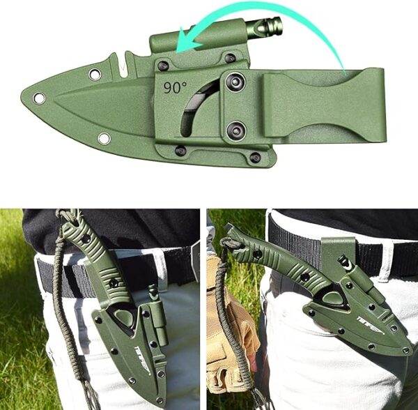 TONIFE Explorer Fixed Blade Knife with Sheath 8Cr14moV Multifunctional Survival Knife Blade with Fiberglass Reinforced Nylon Handle for Outdoor EDC Knife - Image 6