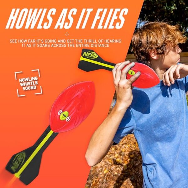 Nerf Vortex Aero Howler Foam Ball, Classic Long-Distance Football, Flight-Optimizing Tail, Whistling Sound, Indoor & Outdoor Fun, Christmas Stocking Stuffers for Kids - Image 4
