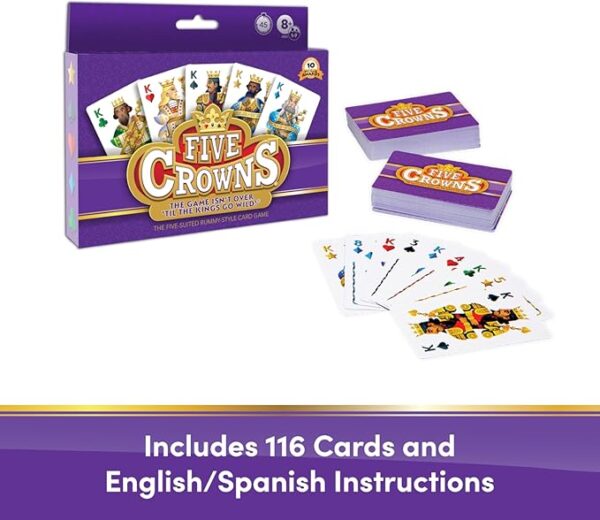 PlayMonster Five Crowns â The Game Isn't Over Until the Kings Go Wild! â 5 Suited Rummy-Style Card Game â For Ages 8+ - Image 3