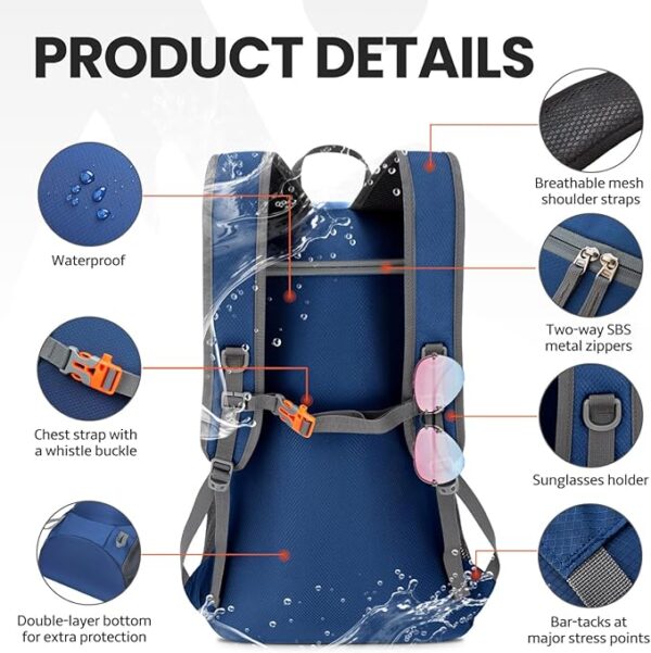 Venture Pal 40L Lightweight Packable Travel Hiking Backpack Daypack - Image 5