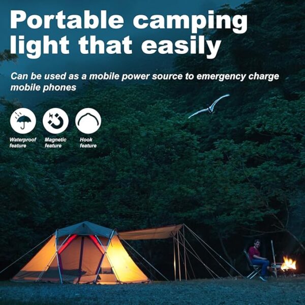 LED Camping Lantern Flashlight Rechargeable, Consciot Portable Torch with 6 Light Modes, IPX4 Waterproof,Camping Lights for Hurricane, Emergency, Survival Kits - Image 3