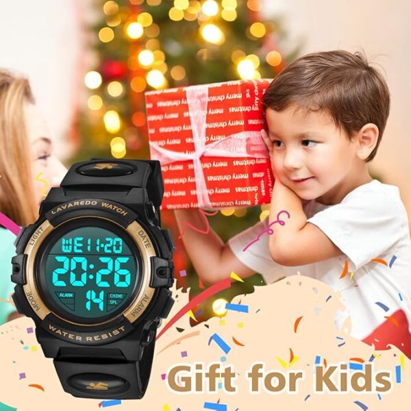 Kids Watch,Boys Watch for 3-15 Year Old Boys,Digital Sport Outdoor Multifunctional Chronograph LED 50 M Waterproof Alarm Calendar Analog Watch for Children with Silicone Band,Kids Gift - Image 6