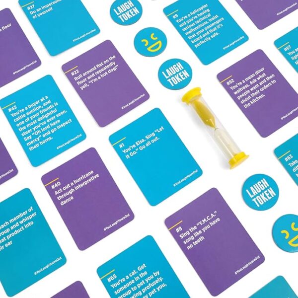 You Laugh You're Out A Party Game with Hilarious Charades Family Card Games for Adults & Kids, 125 Prompt Cards Fun Card Games for Family Game Nights, Graduation Gifts, Gatherings, & Parties Ages 14+ - Image 5