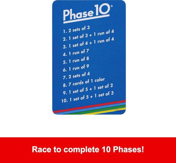 Mattel Games Phase 10 Card Game with 108 Cards, Makes a Great Gift for Kids, Family or Adult Game Night, Ages 7 Years and Older - Image 4