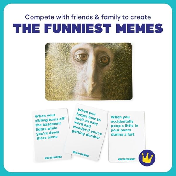 WHAT DO YOU MEME? Family Edition by Relatable, Now with Refreshed Content - Kids Games 8+, Family Games for Kids and Adults, The TikTok Viral Sensation, Includes 300 Caption Cards, 108 Photo Cards - Image 3