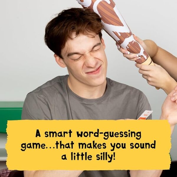 Exploding Kittens Presents Poetry for Neanderthals - Family Card Game for Adults, Teens & Kids - Competitive Word Guessing Family Games, Ages 7 and Up - Includes 200 cards and a 2-foot inflatable club - Image 4
