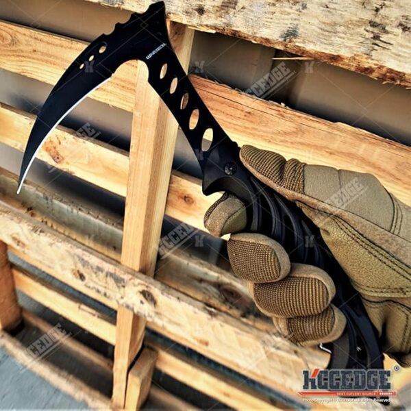 KCCEDGE BEST CUTLERY SOURCE Tactical Survival Knife - 12" Scythe Fixed Blade Full Tang Camping Accessory - Survival Kit and Tactical Gear 80015 - Image 6