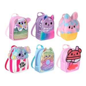 REAL LITTLES - Scented Surprise Micro Backpacks, Soft, Fluffy, Cute Food Themed Micro Backpack With 5 Scented Real Working Micro Stationery Surprises Inside, 6 To Collect