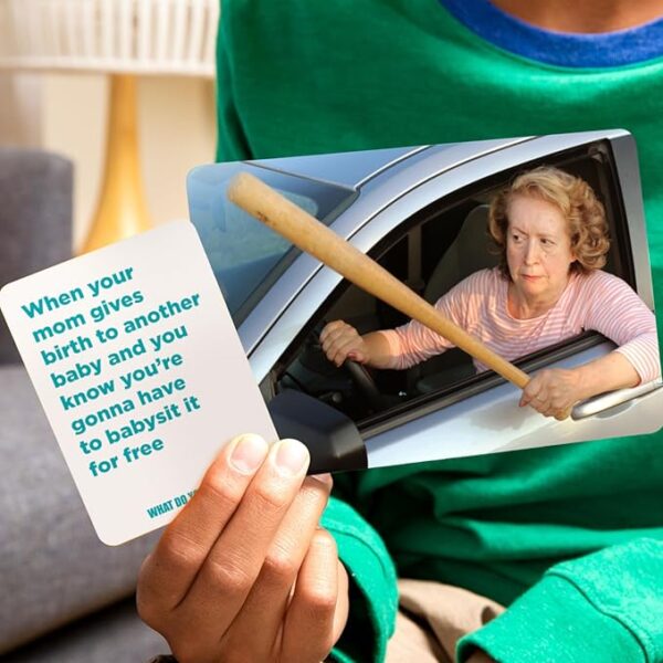 WHAT DO YOU MEME? Family Edition by Relatable, Now with Refreshed Content - Kids Games 8+, Family Games for Kids and Adults, The TikTok Viral Sensation, Includes 300 Caption Cards, 108 Photo Cards - Image 7