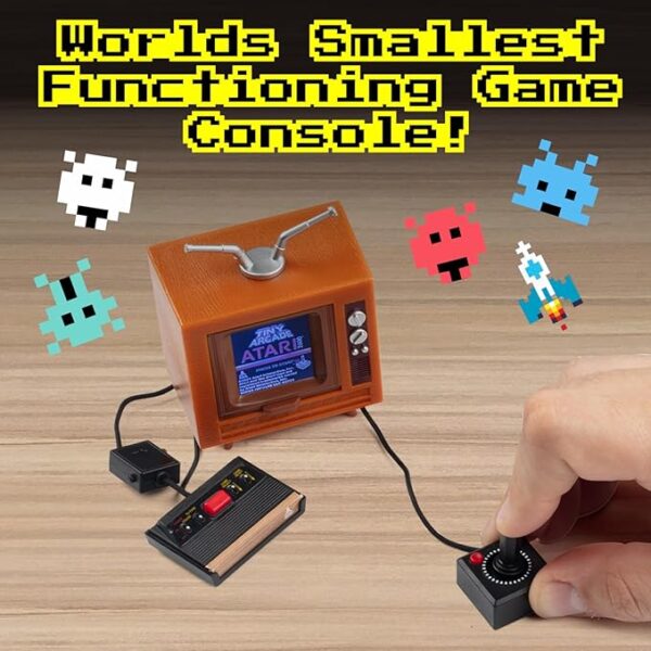 Tiny Arcade Atari 2600 3.5" Mini Retro Game - Playable Console & TV w/ Real Gameplay & Sound-10 Classic Video Games: Pac-Man, Breakout, &More(Ages 8+) - Image 3