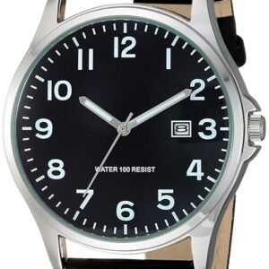 Amazon Essentials Men's Easy to Read Strap Watch