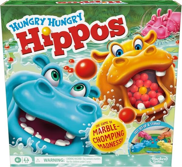 Hungry Hungry Hippos Game for Preschoolers | Instant Marble Relaunch, Easy Set-Up & Storage| Ages 4 and Up | 2 to 4 Players | Kids Games - Image 2