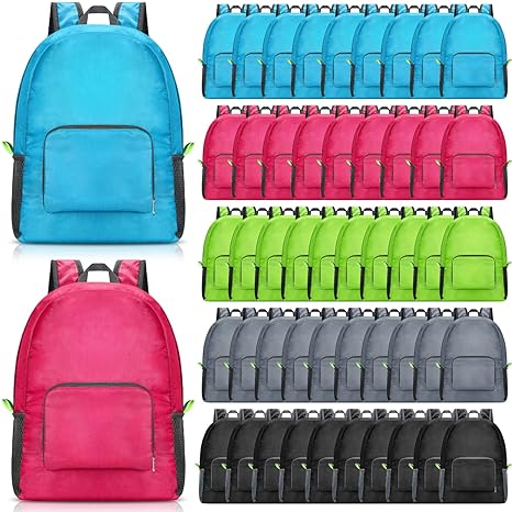 Eccliy 50 Pack Backpacks in Bulk 17 Inches Wholesale Back Pack Basic Backpack for adult Lightweight Outdoor Travel Bookbags(5 Colors)