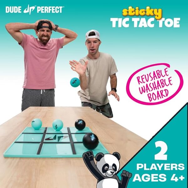 Dude Perfect Sticky Tic Tac Toe, Kids Tabletop Activity, for Family Game Night, for Gift and Parties, 2 Players, Ages 4+ - Image 4