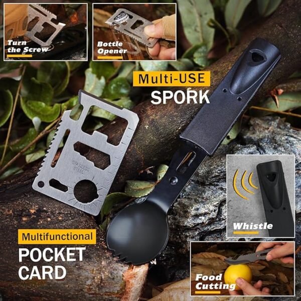Survival Kit 14 in 1, Survival Gear and Equipment, Gifts for Men Dad Husband Him, Outdoor Fishing Hunting Camping Anniversary Birthday Gift Ideas for Him Teenage Boy Women - Image 5