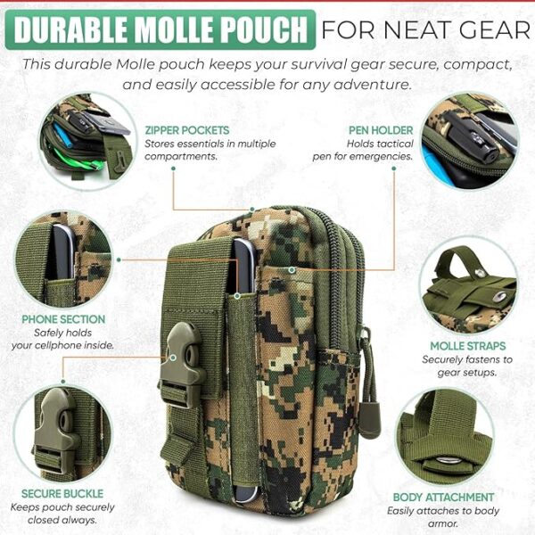 Survival Kit - All-in-One Survival Gear and Supplies for Camping, Hiking, Hunting, and Car Emergencies - Essential Tools, Great Gift for Men, Fathers, Boyfriends, Boys, Dads and Scouts - Image 6