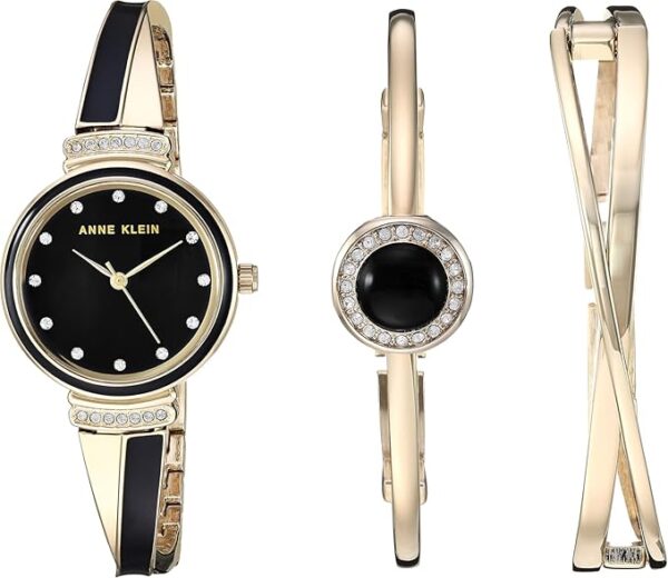 Anne Klein Women's Premium Crystal Accented Watch and Bangle Set - Image 2
