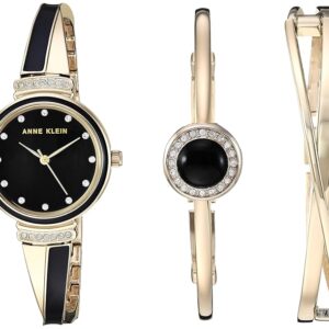 Anne Klein Women's Premium Crystal Accented Watch and Bangle Set