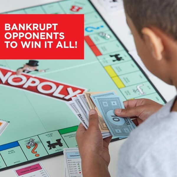 Monopoly Game, Family Board Games for 2 to 6 Players & Kids Ages 8 and Up, Includes 8 Tokens (Token Vote Edition) - Image 5