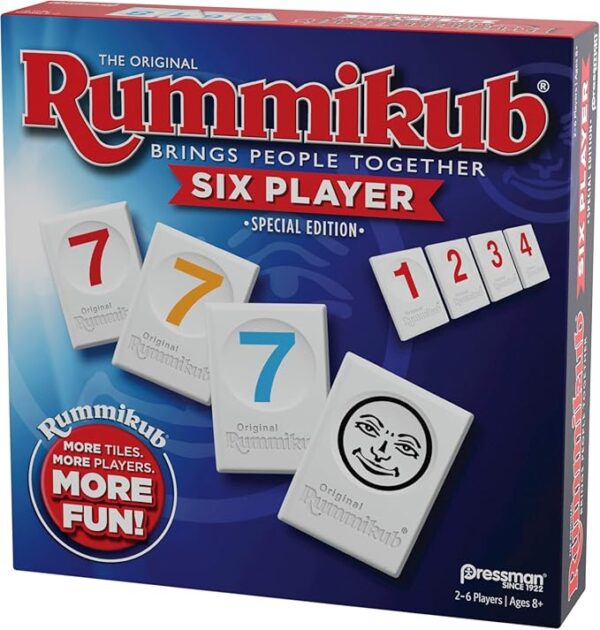 Rummikub Six Player Edition - The Classic Rummy Tile Game - More Tiles and More Players for More Fun! by Pressman , Blue - Image 7
