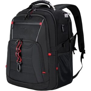 KROSER Travel Laptop Backpack 18.4 inch XXXL Computer Backpack Stylish College Backpack with RFID Pockets USB Charging Port REFLECTIVE STRIPS Water-Repellent Day pack for Business/Men