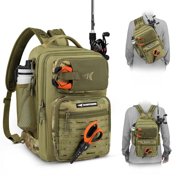 KastKing BlowBak Tactical Sling Tackle Bag-Lightweight Fishing Backpack Storge Fishing Gear and Equipment,Gift for Men