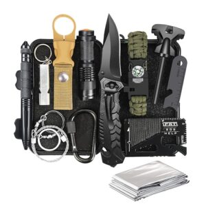 Gifts for Dad Men Husband Fathers Day, Survival Kit, Emergency Survival Gear and Equipment 14 in 1, Anniversary Birthday Gifts for Him Boyfriend, Hunting Fishing Camping Accessories, Cool Gadget