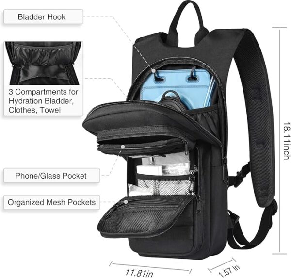 NOOLA Hydration Backpack with 3L TPU Water Bladder, Tactical Molle Water Backpack for Men Women, Hydration Pack for Hiking, Biking, Running and Climbing - Image 6