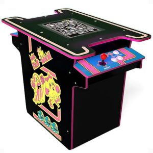 Arcade1Up Ms. PAC-Man Arcade Game Table, Full Home Machine, Black Series Edition - with 12 Games, Multiplayer Control Panel, & 17" Color LCD Screen