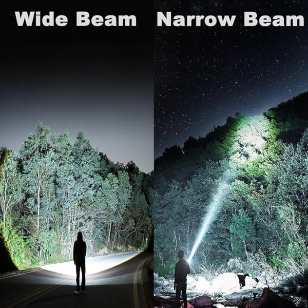 flashlights high lumens rechargeable, 4500 Lumens Super Bright Flashlight, with COB Work Light & 10 Modes, Waterproof Handheld Flashlight, for outdoor Camping hunting, hurricane Emergencies Hiking - Image 5