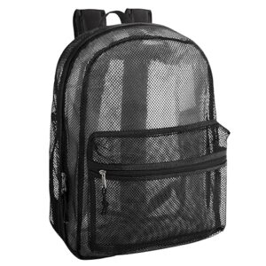 Transparent Mesh Backpacks for School Kids, Beach, Travel - Mesh See Through Backpack with Padded Straps Large