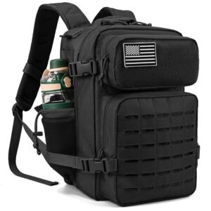 QT&QY 25L/35L/45L Military Tactical Backpack For Men Molle Daypack 3 Day Bug Out Bag Hiking Rucksack With Bottle Holder
