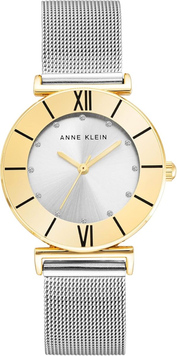 Anne Klein Women's Glitter Accented Mesh Bracelet Watch - Image 2