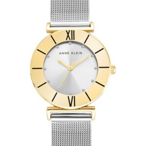 Anne Klein Women's Glitter Accented Mesh Bracelet Watch