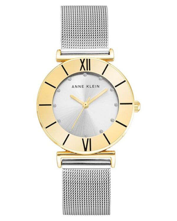 Anne Klein Women's Glitter Accented Mesh Bracelet Watch