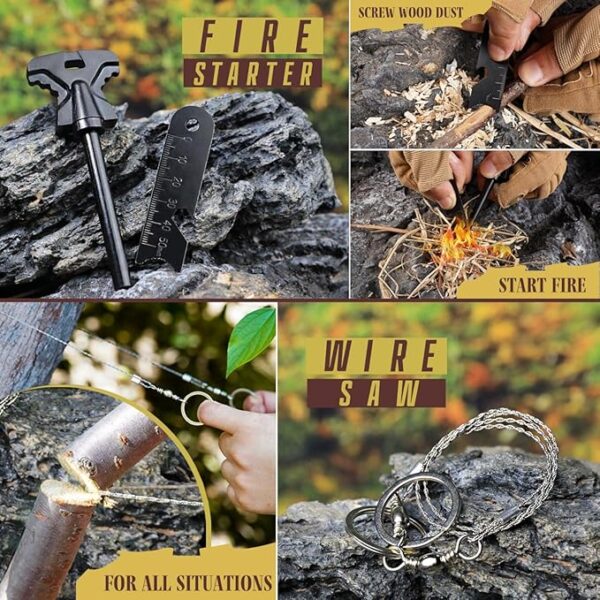Gifts for Dad Men Husband Fathers Day, Survival Kit, Emergency Survival Gear and Equipment 14 in 1, Anniversary Birthday Gifts for Him Boyfriend, Hunting Fishing Camping Accessories, Cool Gadget - Image 7