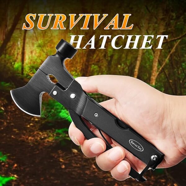 RoverTac 14-in-1 Multitool Camping Axe â Multi Tool with Knife, Hammer, Saw, Screwdrivers, Bottle Opener â Camping Tool with Sheath â Tool Gifts for Men, Dad, Husband, and Outdoor Enthusiasts. - Image 6