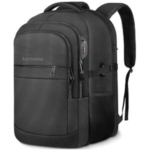 Travel Backpack, Large Carry on Backpack, 17 Inch Laptop Bag, Big Sturdy TSA-Friendly with USB Port College School Rucksack Bag, Gifts for Him Men Women, Black