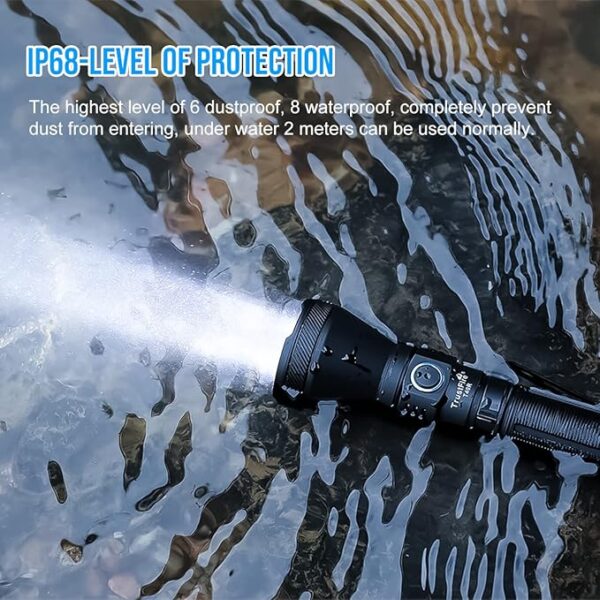 TrustFire T40R Tactical Flashlights, 1800 Lumen Flashlights High Lumens 550 Meter Beam Reach Rechargeable Flashlights Ip68 LED Flashlight 6 Modes Dual Switch Flashlights for Emergencies, EDC, Outdoor - Image 5