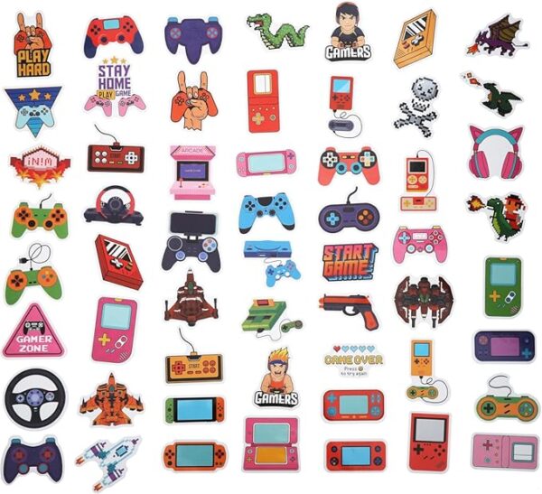 100 Pack Video Game Stickers, Video Game Gamer Party Favors, Birthday Decorations - Image 4