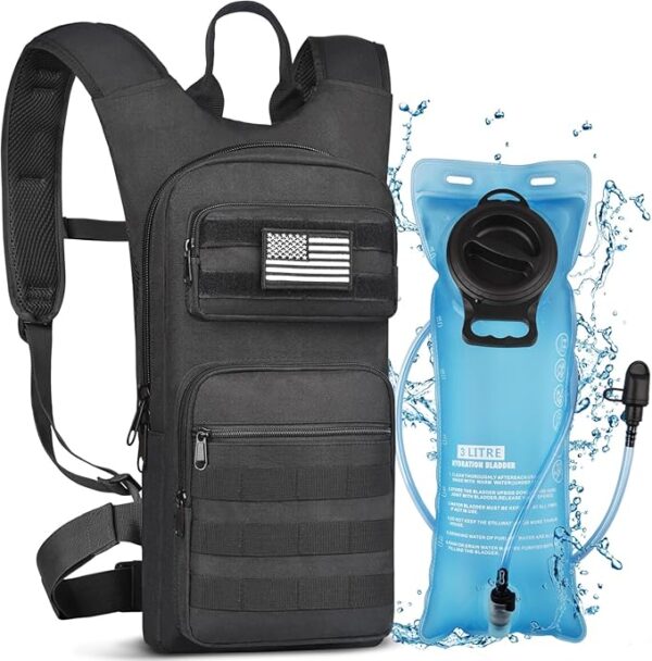 NOOLA Hydration Backpack with 3L TPU Water Bladder, Tactical Molle Water Backpack for Men Women, Hydration Pack for Hiking, Biking, Running and Climbing - Image 2