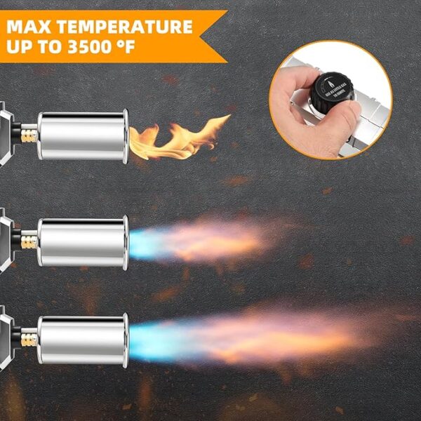 Powerful Propane Torch Gun, Flamethrower With Adjustable Flame, 800,000BTU Blow Torch for Campfire, Fire Pit Starter, Fun Gift (Propane Tank Not Included) - Image 6